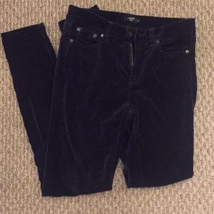 Navy Velvet J crew stretch skinny pants!